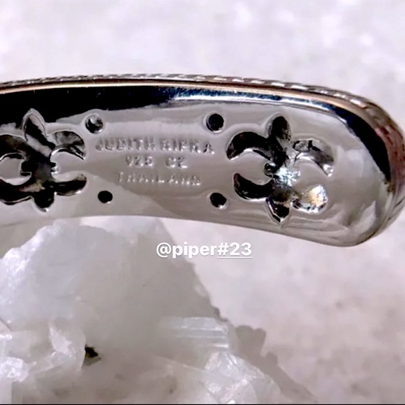 Judith Ripka Diamonique Textured Sterling Silver Cuff Bracelet size 6 3/4 - Picture 6 of 10